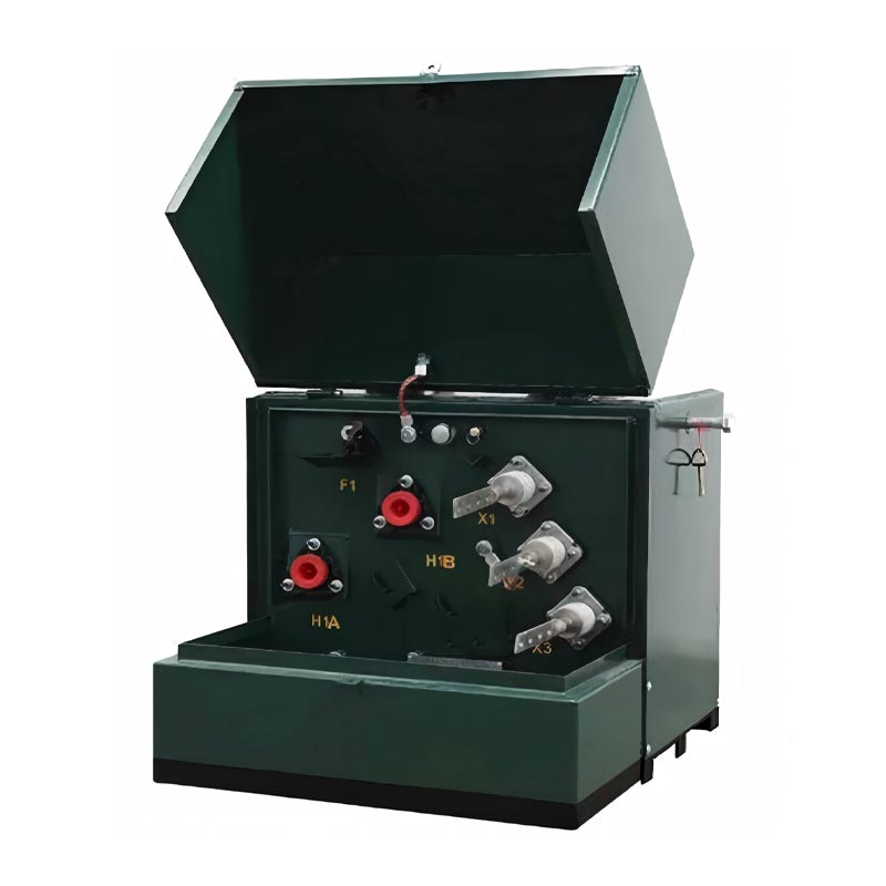 Jednofázový transformátor namontovaný na podložce